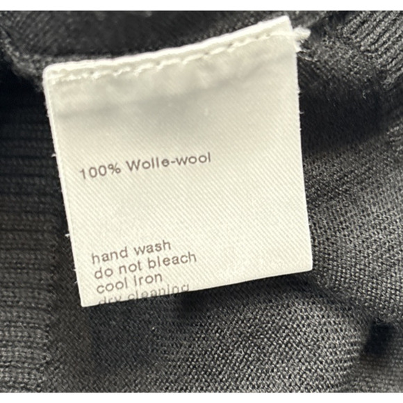 Akris Punto Sleeveless Tunic Top Size 12 100% Wool Knit Black Striped Colorblock - Picture 10 of 15